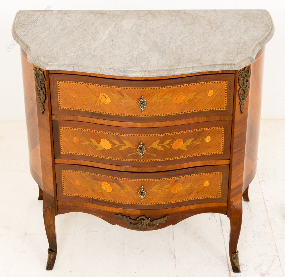 Very Pretty French Inlaid Marble Top Commode Antiques Atlas