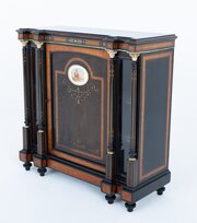 Victorian Walnut And Ebony Side Cabinet