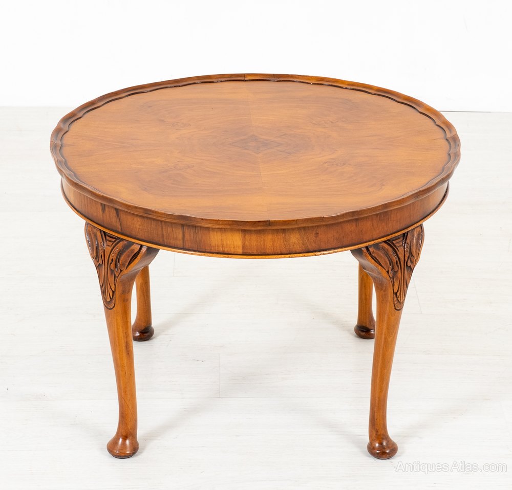 Walnut Queen Anne Style Circular Coffee Table Antiques Atlas