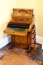 19thc. Burr Walnut Davenport Desk