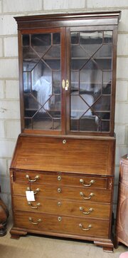 19thc. Mahogany Bureau Bookcase