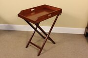 19thc. Mahogany Butler’s Tray On Folding Stand