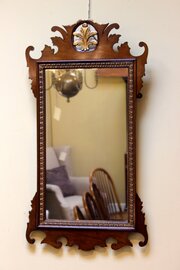 19thc. Mahogany Fretwork Mirror