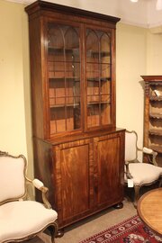 19thc Mahogany Glazed Bookcase