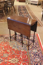 19thc. Mahogany “Spider Leg” Drop Leaf Table