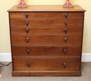 19thc. Red Walnut / Fruitwood "Collectors" Chest