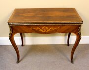 19thc. Rosewood & Kingswood Crossbanded Card Table