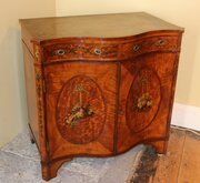 19thc Satin Wood, Serpentine Side Cabinet
