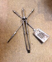 19thc. Set Of Three Steel Fire Irons