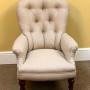 19thc. Walnut Button Back Armchair by Hindley and 