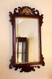19thc. Walnut Fretwork Mirror