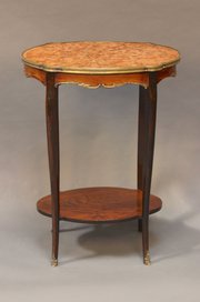19thc Walnut Marble Topped Occassional Table