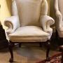 19thc. Walnut Wing Armchair