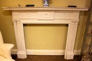 19thc. White Painted Pine Fire Surround / Mantlepiece