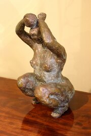 20thc. Bronze Of A Woman Bathing