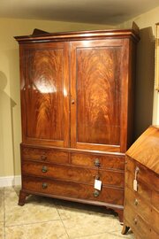 Early 19thc. Mahogany Linen Press