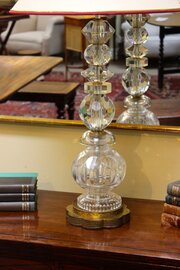 Early 20thc."Stacked" Glass Table Lamp