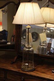 Early 20thc. Glass Bottle Jar Lamp