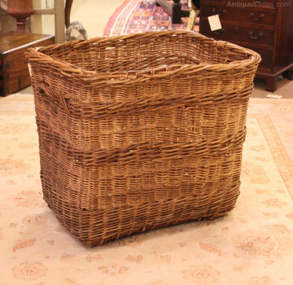Antiques Atlas Large Wicker Log Basket