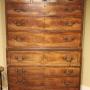Late 18thc. Mahogany Secretaire Chest on Chest