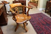 Late 19th Century Oak Swivel Desk Chair