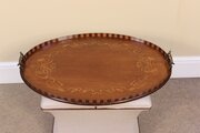 Late 19thc. Mahogany Oval Tray