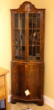 Late 19thc. Walnut Corner Cabinet