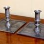 Pair Of Pewter Candle Sticks