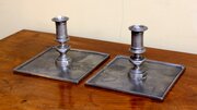 Pair Of Pewter Candle Sticks