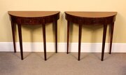 Pair Of 19thc. Mahogany Demi Lune Side Table
