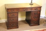 Victorian Oak Pedestal Desk