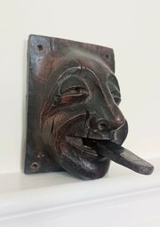 15th Century English Carved Oak Bell Pull Jester