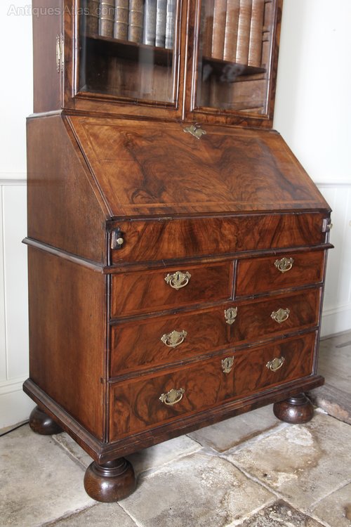 17th Century Walnut Glazed Bureau Bookcase V336