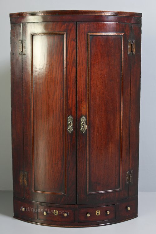 18th Century Oak Bow-Front Corner Cupboard