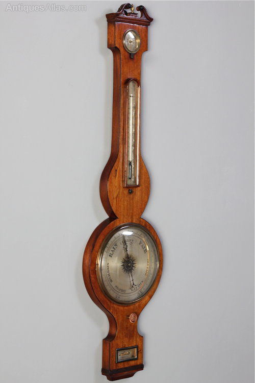 19th Century Mahogany Banjo Barometer