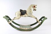 19th Century Painted Wooden Rocking Horse X15