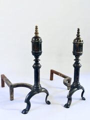 Pair of Victorian Brass AndironsFire Dogs P908