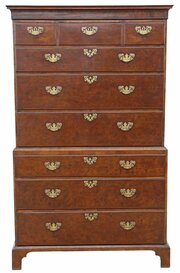 Antique 18th Century Burr Walnut Chest-on- Chest