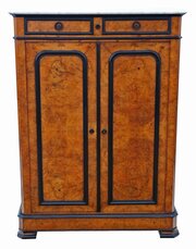 Antique 19th C. Ebonised & Burr Walnut Cabinet