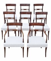 Antique 19th C. Mahogany Georgian Set Of 8 Chairs
