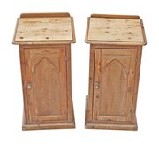 Antique 19th C. Victorian Gothic Bedside Tables