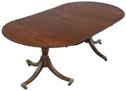 Antique 19th Century D End Twin Pedestal Table