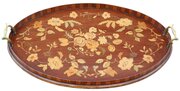 Antique 19th Century Inlaid Mahogany Serving Tray 