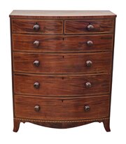 Antique 19th Century Mahogany Chest Of Drawers