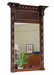 Antique 19th Century Mahogany Framed Pier Mirror