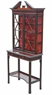 Antique 19th Century Mahogany Pier Display Cabinet