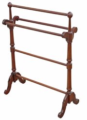 Antique 19th Century Mahogany Towel Rail Stand 