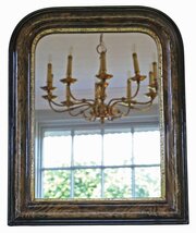 Antique 19th Century Paint And Ebonised Mirror