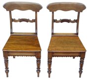 Antique 19th Century Pair Of Light Mahogany Chairs