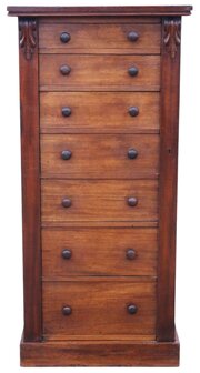 Antique 19th century Wellington Chest of Drawers